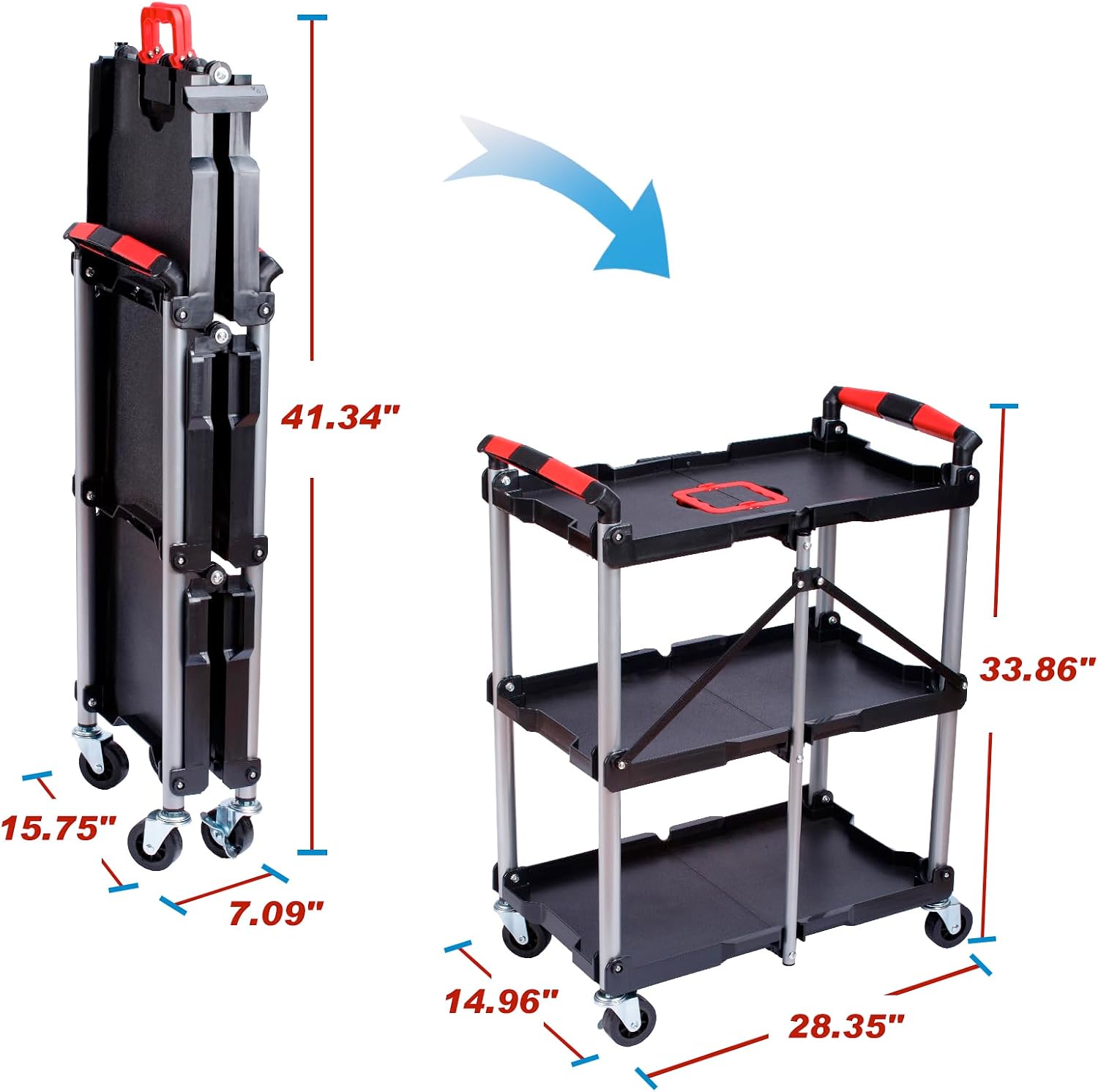 3-Shelf Foldable Rolling Utili - огляд і ціна Home Improvement Outlet Stores